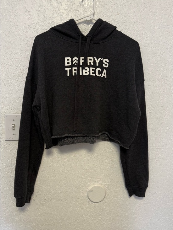 Barry's Tops - Barry's Bootcamp Tribeca Cropped Hoodie - Charcoal Grey - Medium